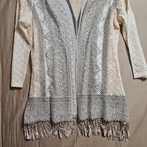 Reba Cream and Tan Knit Top